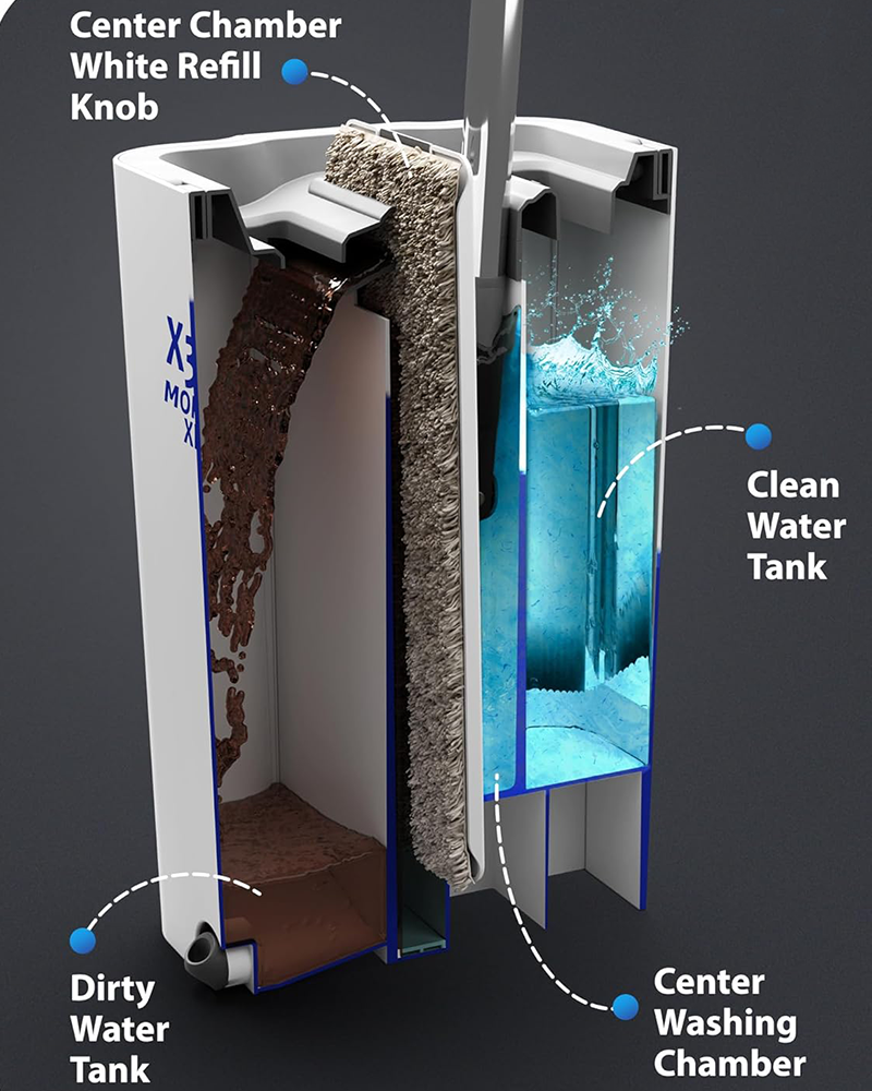 Bộ xô lau nhà phẳng công suất lớn Mopx chuyên nghiệp